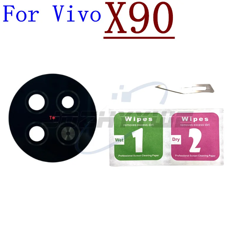 2PCS Back Rear Camera Glass Lens With Sticker For Vivo X27 X30 X50 X60 X70 X80 X90 Pro Plus + Tools