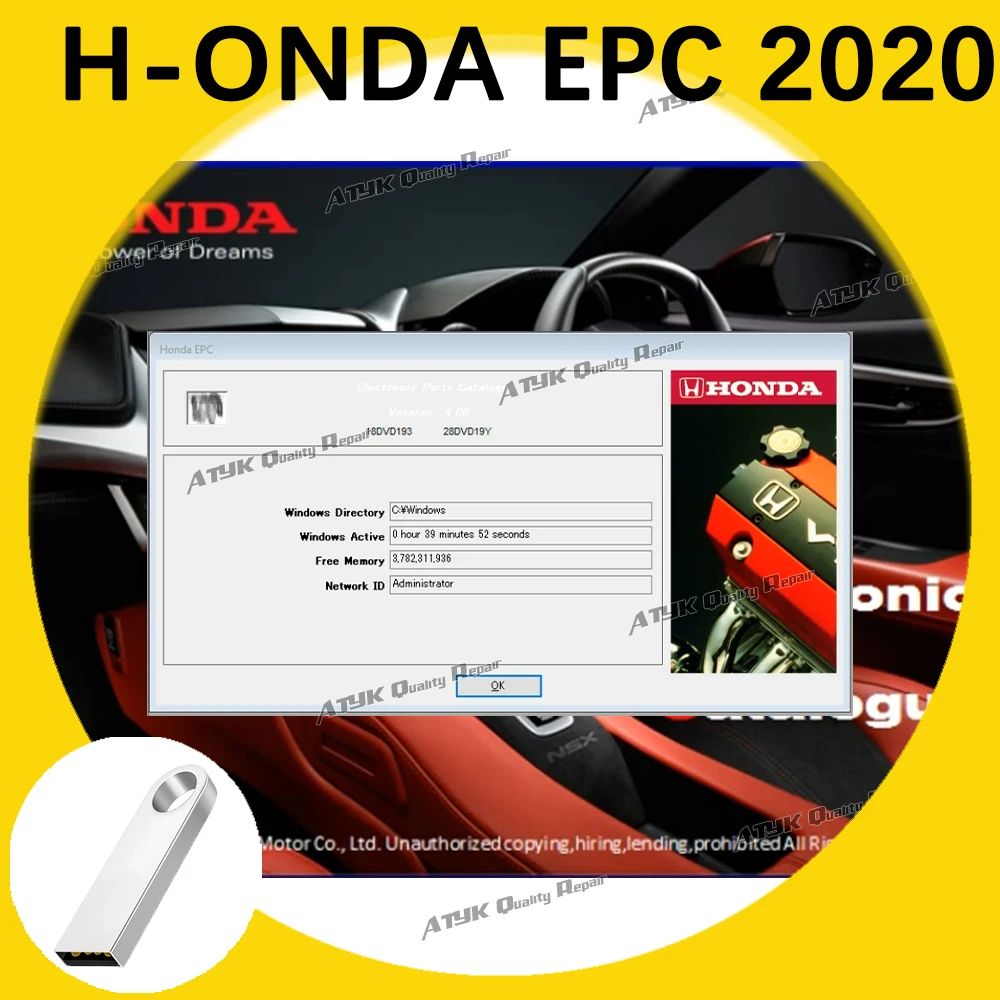 FOR HONDA EPC 2020 Diagnostic software Automobile Maintenance obd2 scanner inspection tools Code reader Scanning tool Equipment