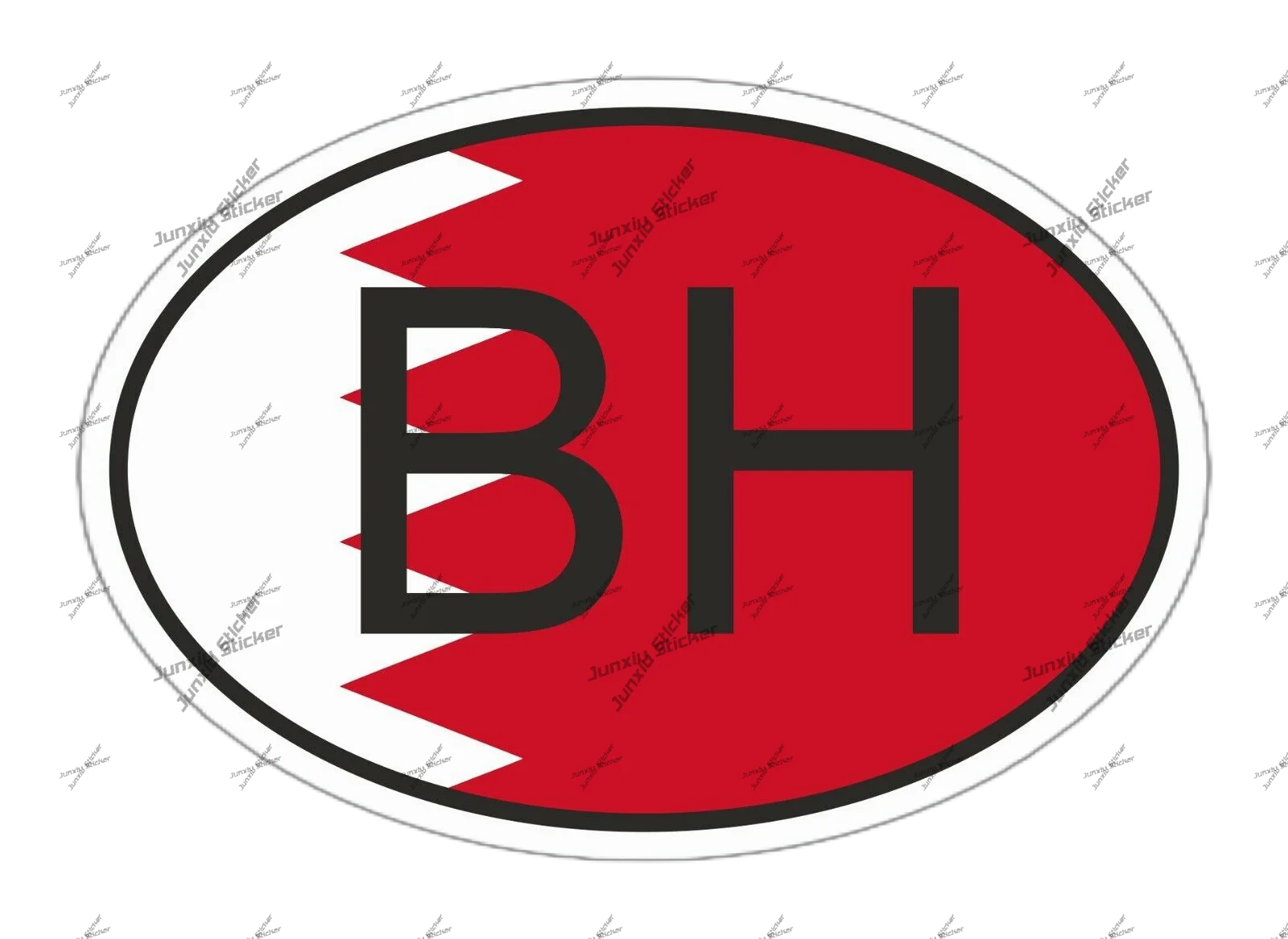 

Bahrain Flag Vinyl Sticker Bahrain Country Code BH Car Sticker High Quality Waterproof Design Sticker for Suv Car Truck Window