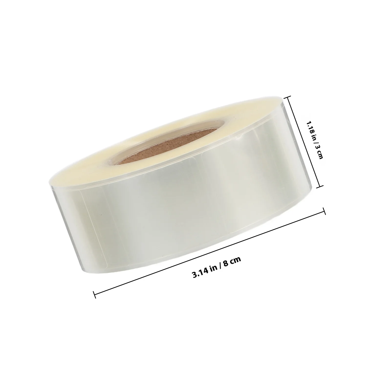 1 Rol Stiker Segel PVC Transparan Stiker Pengkodean Pelindung Persegi Panjang Bening Label Tahan Air untuk Kemasan Barcode Buku