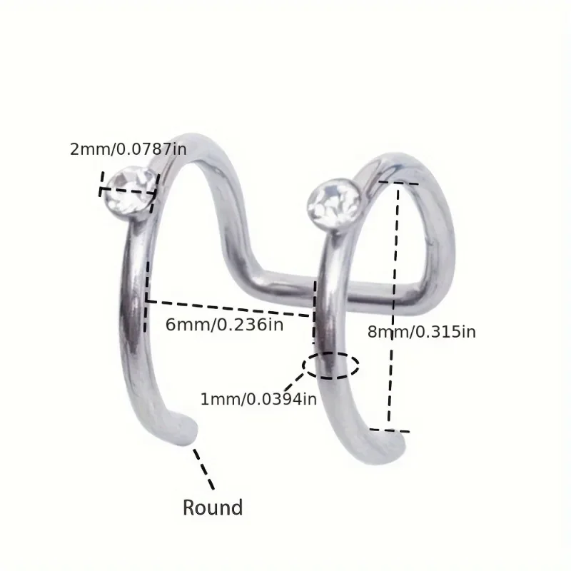 Simple U-shaped Double-layer No-punch Lip Ring Personalized Lip Clip Without Ear Piercing Ear Bone Clip Dual-use Jewelry