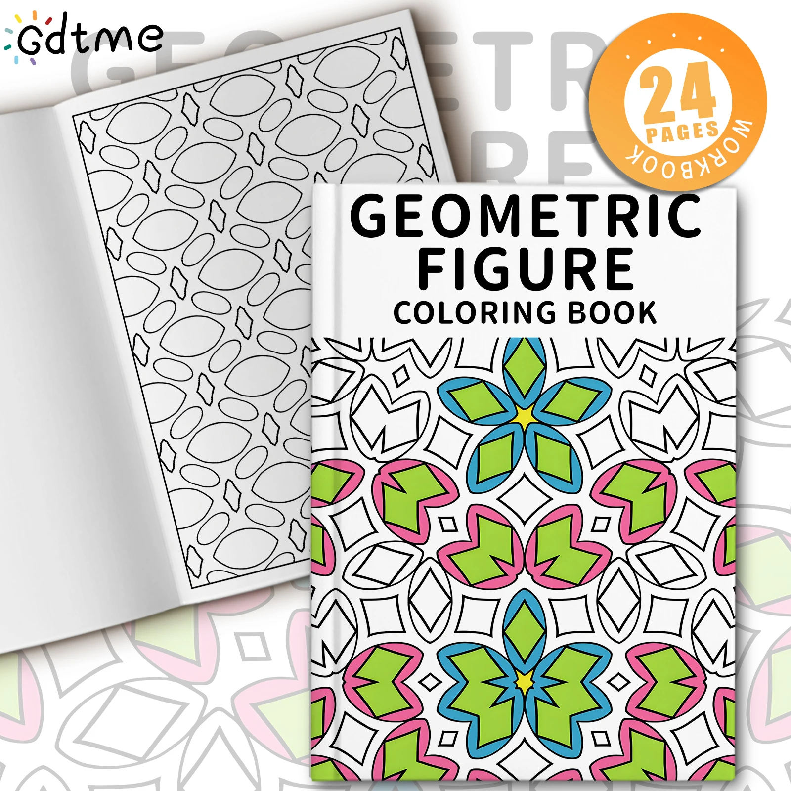 GEOMETRIC FIGURE Bold-easy Patterns Coloring Book for Adults Cute Drawing Book Perfect Gift for Party and Birthday