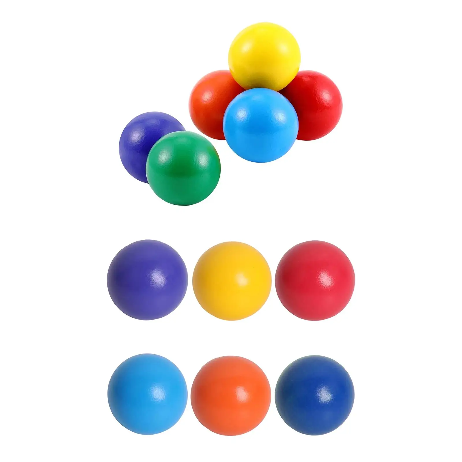 6-delige regenboogballen houten balspeelgoed educatieve bouwstenen tellen