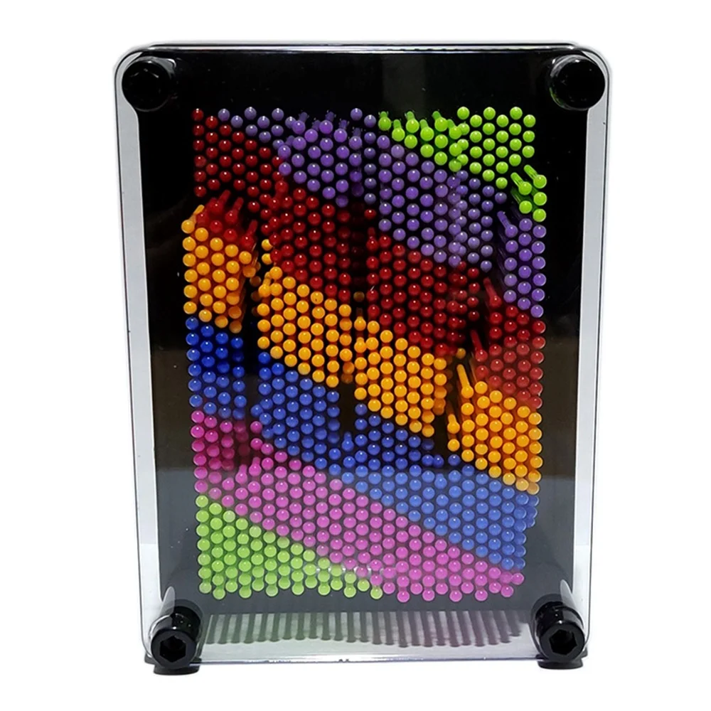 

3D Pin Art Shoumo Colorful Needle Child Get Face Palm Model Three-Dimensional Clone Pinart Toy Funny Game, Black L Rich