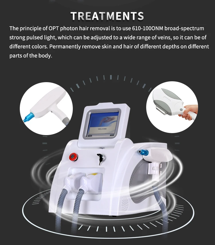 

Портативная многофункциональная настольная машина для удаления волос 2 в 1, OPT, омоложение кожи, подтяжка кожи, устройство для удаления татуировок ND-YAG