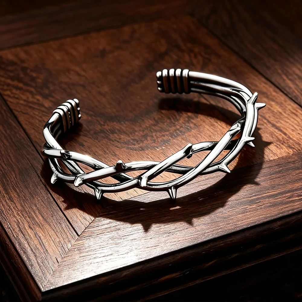 Stainless Steel Fashion Simple Bracelets Men's Vintage Twist Bracelet Unique Design Party Open Bangle Jewelry Gifts Never Fading