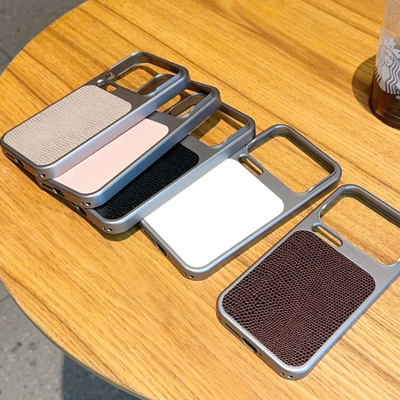 حافظة جلدية PU غير لامعة بنمط سحلية عالية الجودة لهاتف Xiaomi 17 Pro Max 17Pro غطاء حماية فائق النحافة بلون سادة مضاد للانزلاق #5