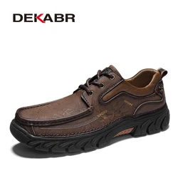 DEKABR Handmade Men Oxford Shoes Retro Leisure Genuine Leather Casual Flat Shoes Brand Non-slip Dress Shoes Vintage Tooling