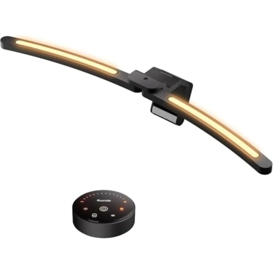 

Quntis 1000R Curved Monitor Light Bar, Dual Adjustable Led Desk Lamp with Remote - Independently Rotate 2 LED Arc-Shaped Light