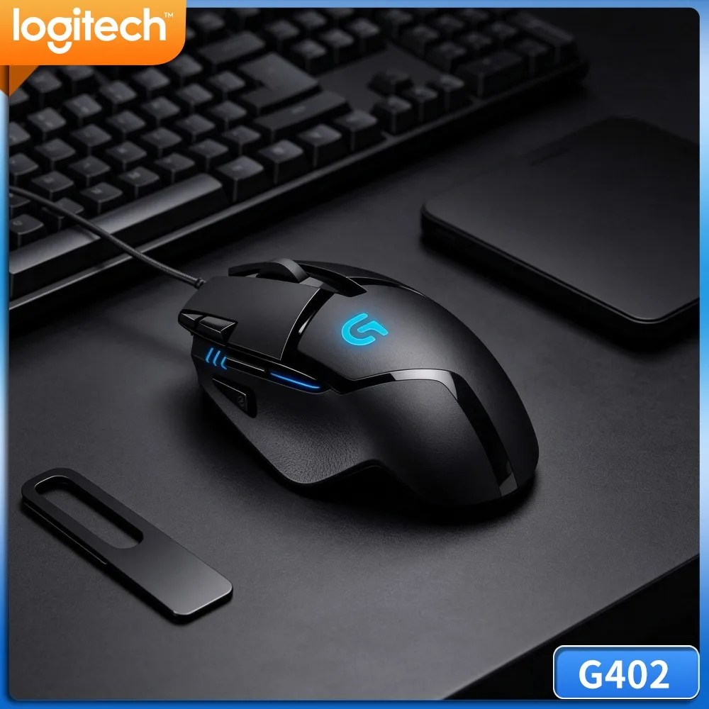 Logitech G402 Gaming Mouse 1Ms Polling Refresh Rate 8 Programmable Buttons For FPS MOBA Strategy Online Game Titles