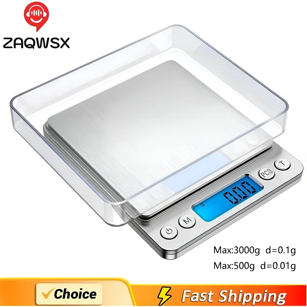 High Quality 1pc 3000g X 0.1g Digital Gram Scale Pocket Electronic Jewelry Weight Scale 500g X 0.01g Scale Kitchen Scales