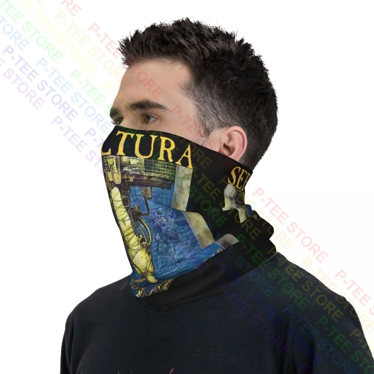 Sepultura Chaos Ad Neck Gaiter Bandana Scarf Face Mask Hiking Hip Hop Neck Warmer