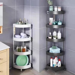 2-5 Tier Counter Bathroom Storage Cart Large Utility Rolling Storage Organizer Cart with Wheel Mobile Slim Slide Organizer Shelf