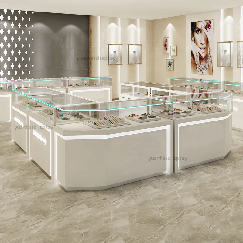 Custom. retail jewelry showroom furniture jewelry shop display counter jewellery showcase display furniture