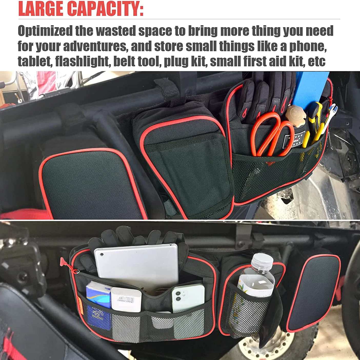 Camo Front Upper Door Storage Bags for Can-Am Maverick X3 XDS / Max / R / 4x4 Turbo R – UTV Organizer with Removable Knee Pad