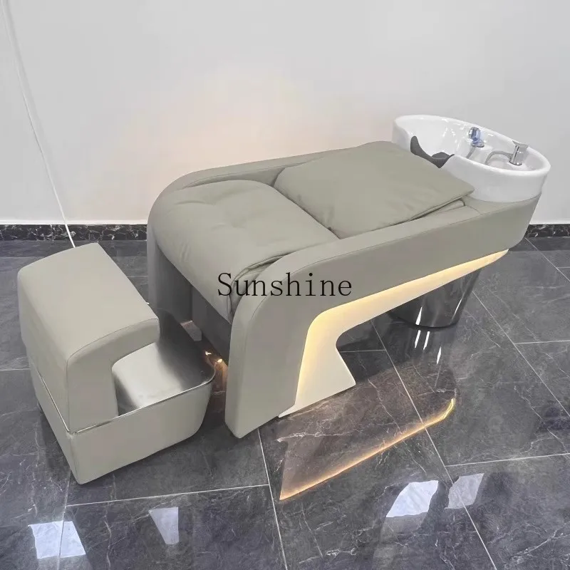 

Barber shop shampoo bed hair salon special semi-reclining flush with light direct sales