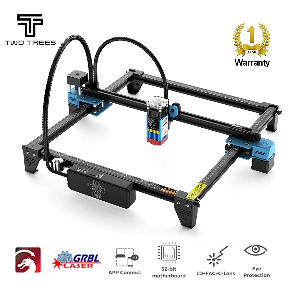 Twotrees Tts55 Pro Tts10 Pro Cnc Gravador a Laser com Wifi Offline Controle 40 80w Máquina de Gravura a Laser Poderosa 450 ± 5nm Luz Azul Cnc Máquina