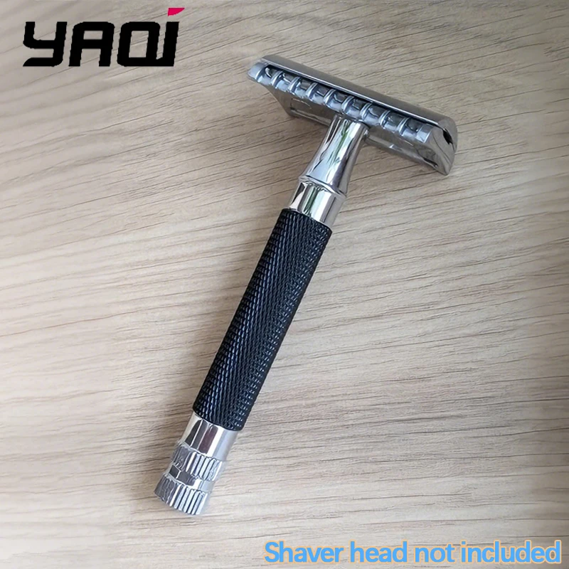 

2026 Yaqi Men's Black Chrome Brass Safety Razor Handle 91mm Length Classic Wet Shaving Accessory