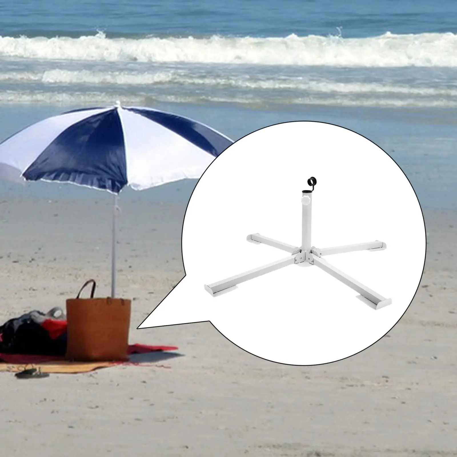 Beach Umbrella Stand, Outdoor Parasol Support ,Portable Garden Umbrella Base, Parasol Base Holder for Lawn Camping