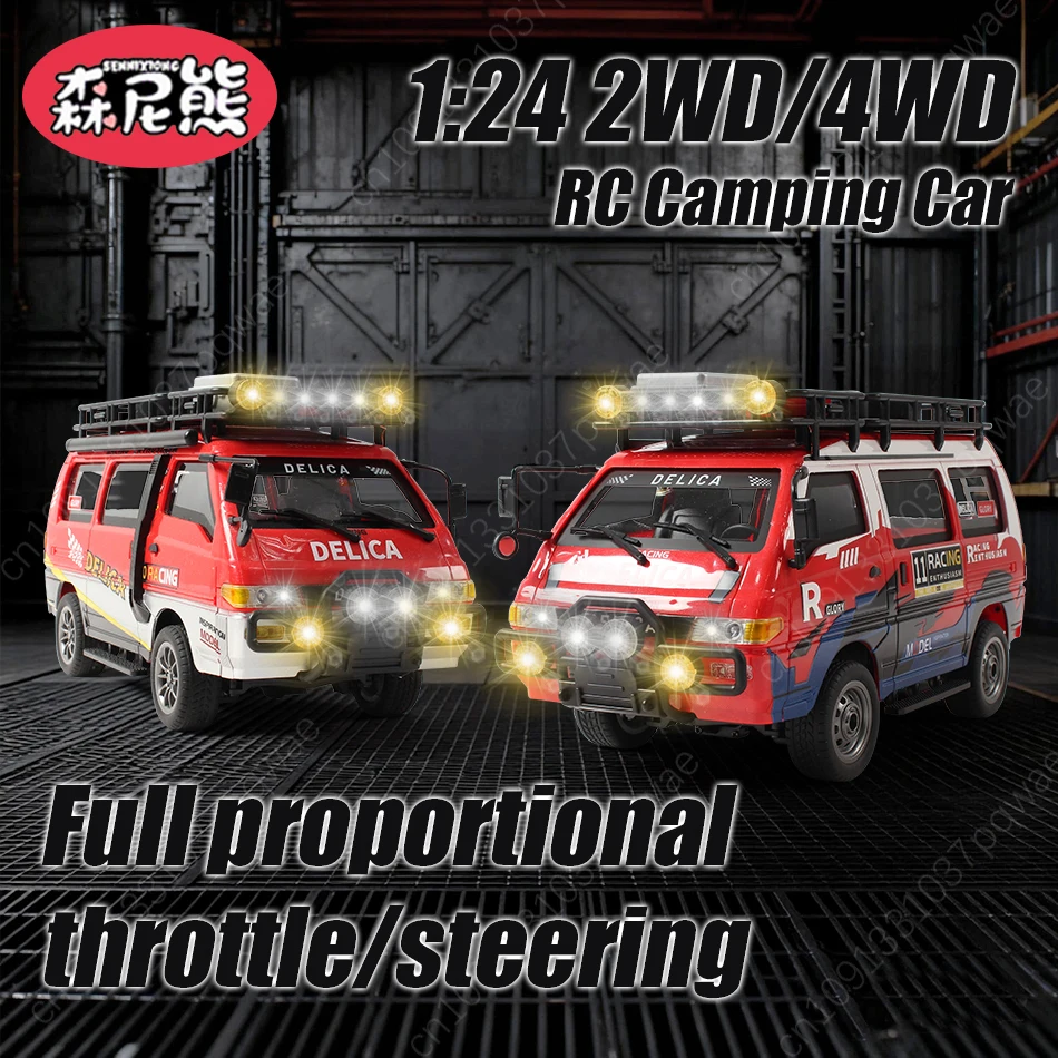 Sennixiong 1:24 controle remoto fora de estrada van rv carro clássico modelo 2wd/4wd velocidade deriva controlável farol veículo brinquedo presente