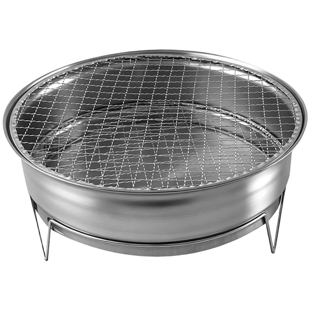 

1PC Portable Charcoal Stove For Tea Brewing, Barbecue, And Heating Stainless Steel Detachable Stove With Heat-Resistant Handles