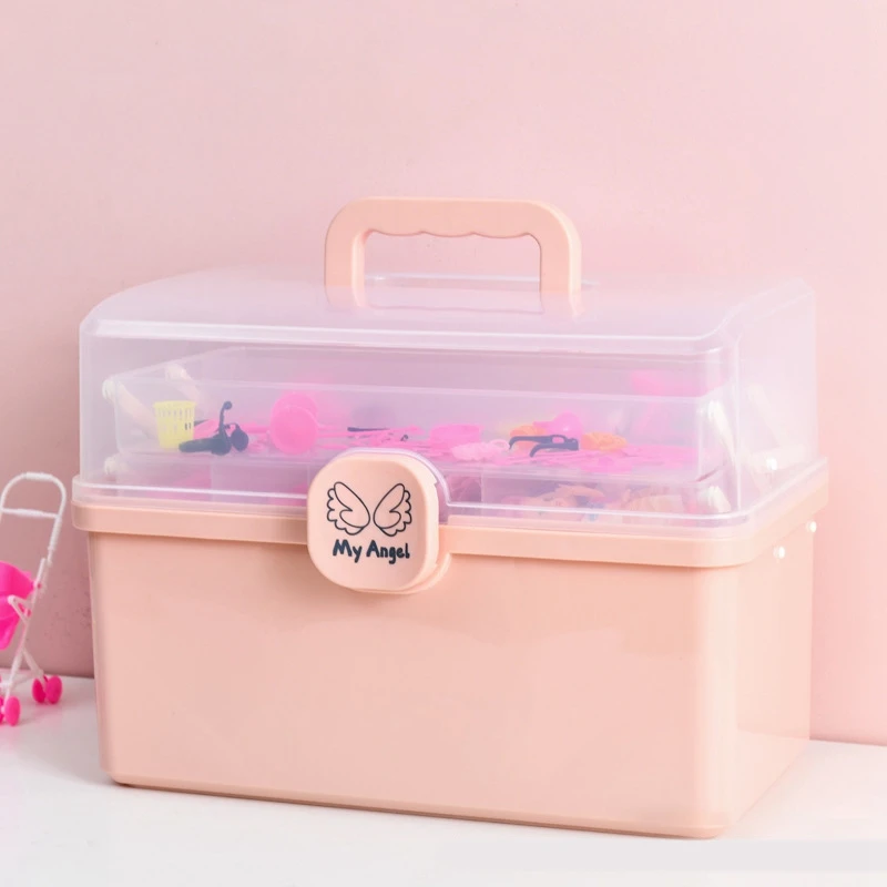 Caja de almacenamiento de accesorios para el cabello para niños, tocado de banda de goma para niñas, estuche de joyería de tocador de acabado de escritorio (Mini)