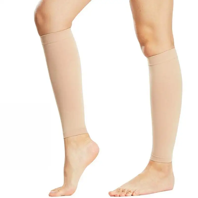 2Pcs 20-30 mmHg Graduated Calf Compression Sleeves Calf Support Footless Compression Socks for Varicose Veins Shin Splints Edema