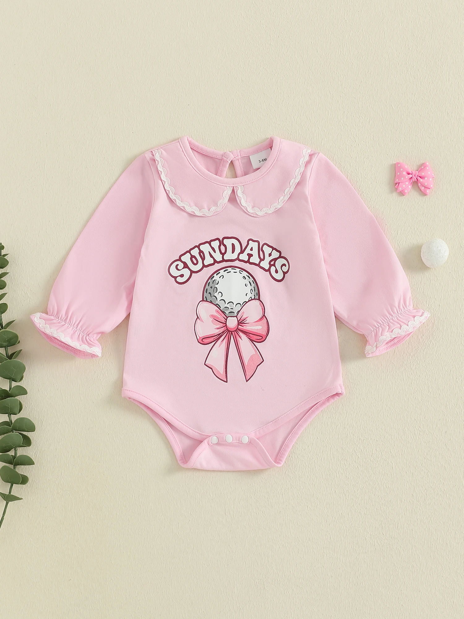 طفل الفتيات الخريف رومبير إلكتروني القوس طباعة طويلة الأكمام دمية طوق فقاعة بذلة