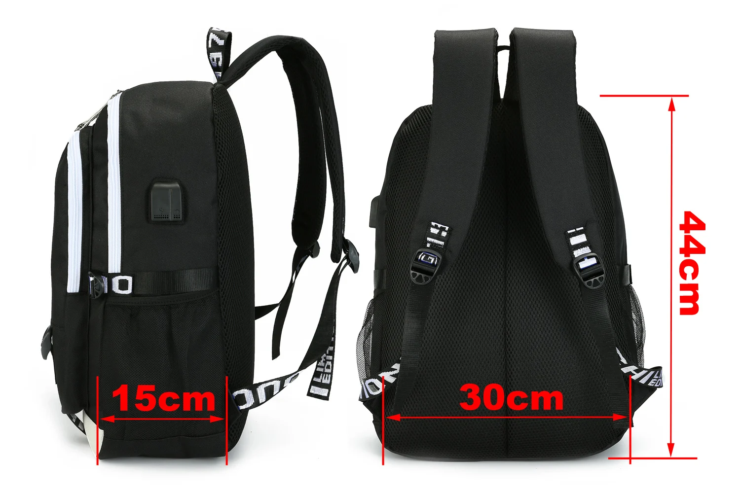 Venti mochila com porta de carregamento usb bonito genshin impacto xiao cosplay bookbag para meninos meninas presente escola mochila