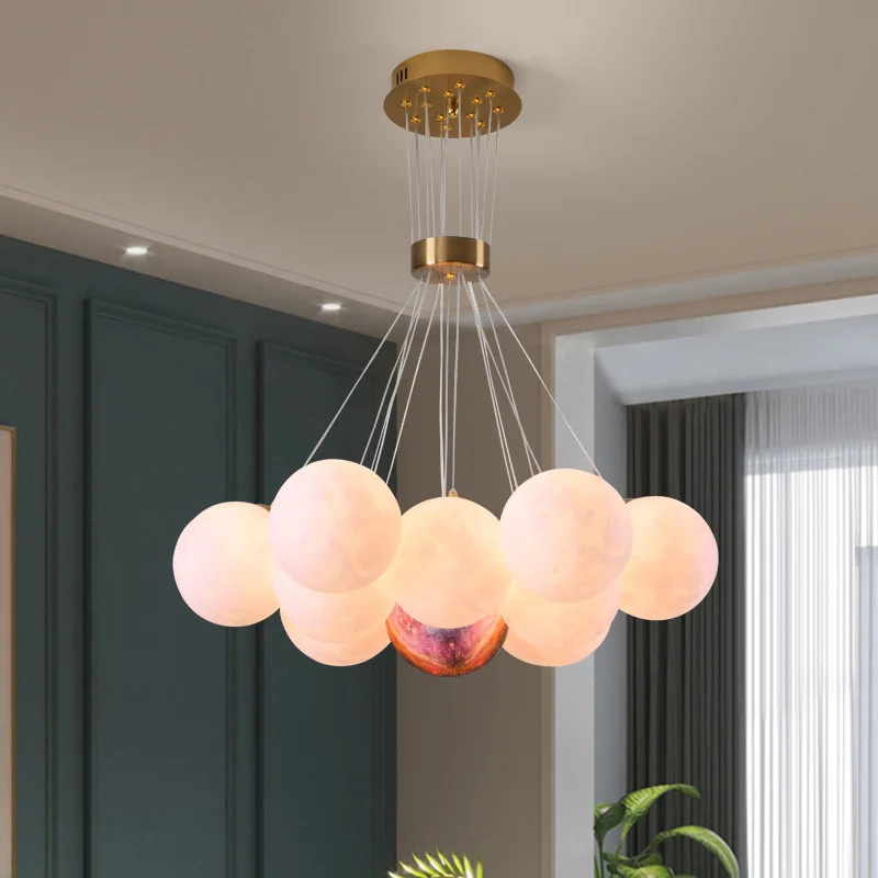 

Modern Led Chandelier For Children's Room Moon Bedroom Chandeliers Lights For Living Room Lighting Pendant Chandelier Ball