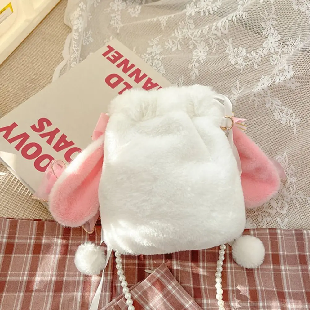 Animali di peluche Borse a tracolla con coniglio Lolita Borsa a tracolla morbida con coniglio di peluche piccolo Borsa a tracolla JK con coniglio creativo carino per ragazze