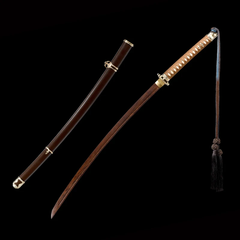 Espada samurái de madera para manos, espada de oficial japonés, sabre Katana, funda de hierro, espadas militares, espada personalizada