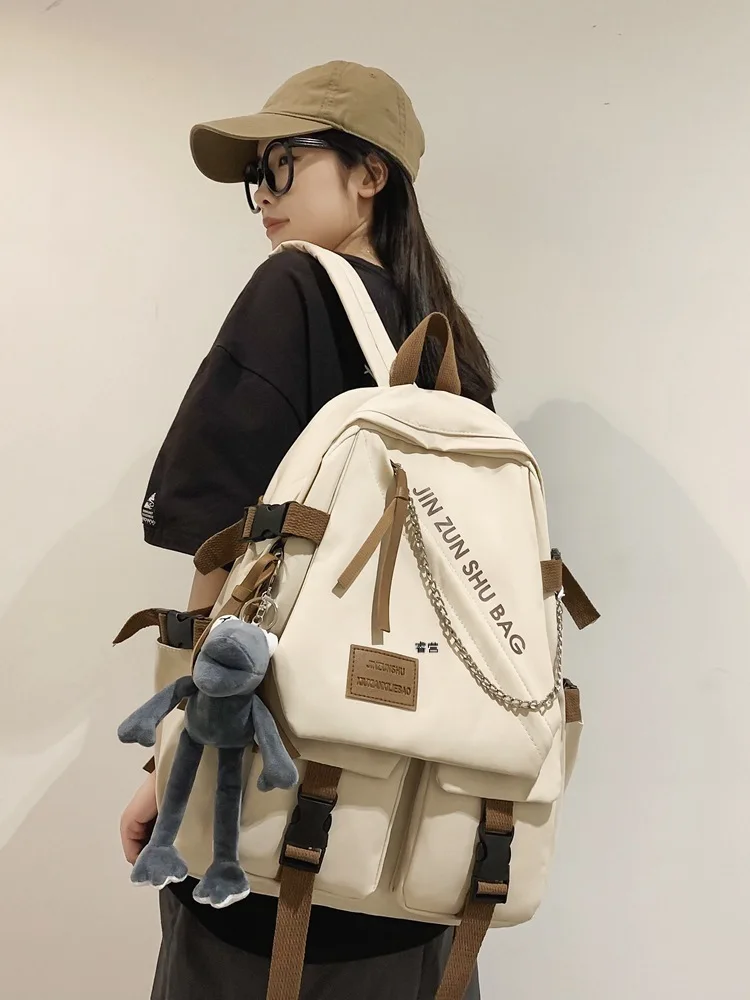 Women Shoulder Bag New Backpack Fashion Large-Capacity Student Schoolbag Universal Students Street Multifunctional Travel Bag