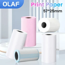 Rolls 57x25MM Thermal Sticker Paper For Mini Printer Portable Camera Instant Print Kids Self-adhesive Printing Paper Replace