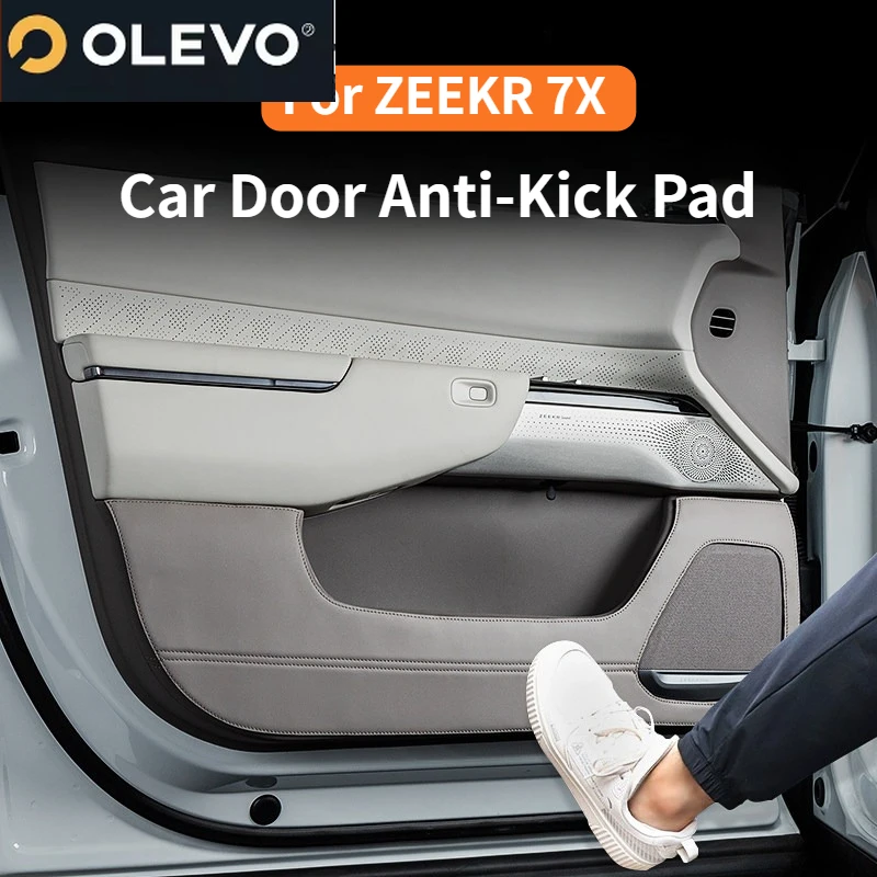 For ZEEKR 7X 2025 Leather Car Door Anti-Kick Pad Scratch Resistant Wear-Resistant Interior Panel Protector Mat Styling Accessory