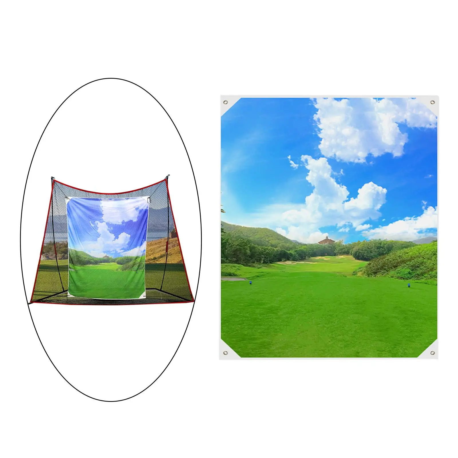 

Golf Target Cloth Golf Training Equipment Hanging Backstop Golf Practice Net Target Cloth for Practice Court Golfing Beginner