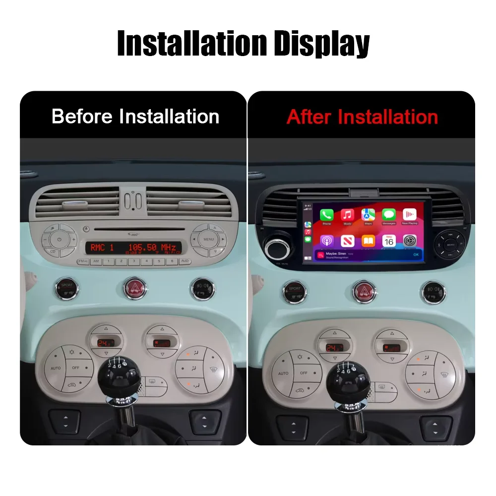 Picture 6: 7 Inch Linux System Multimedia Screen Wireless CarPlay Android Auto For Fiat 500 500C Abarth 2007-2015 Bluetooth GPS Navi DSP Touch Screen Reverse Camera Car Radio