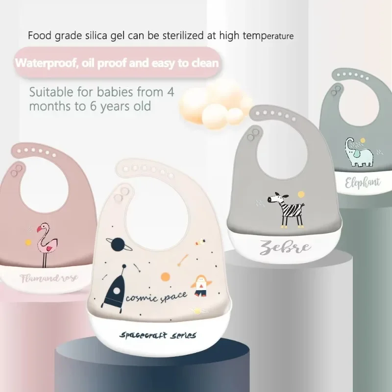 Baby Bibs Baby Stuff Cute Newborn Saliva Dripping Towel  Kids Bib Girl Boy Adjustable Soft Silicone Bib Baby Feeding Stuff