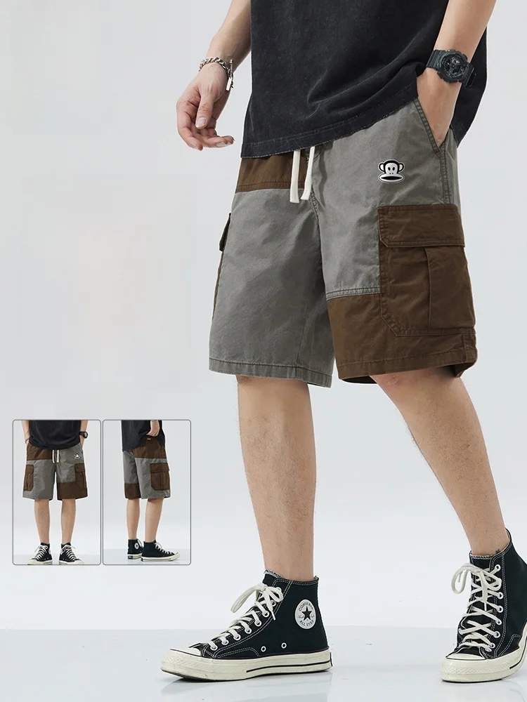 

Летние тонкие повседневные свободные мужские шорты Paul Frank: спортивные, молодежные, прямые, из хлопка, с охлаждающим эффектом