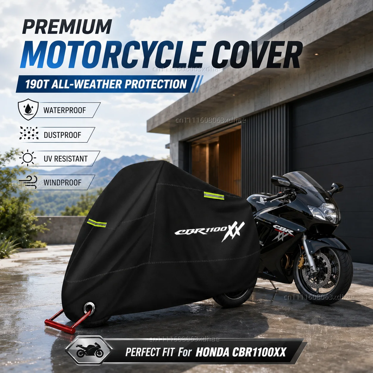 All Season Motorcycle Cover Rainproof Dustproof UV Protection 190T Oxford Cloth For For HONDA CBR 1100 XX CBR 1100XX 1996-2008