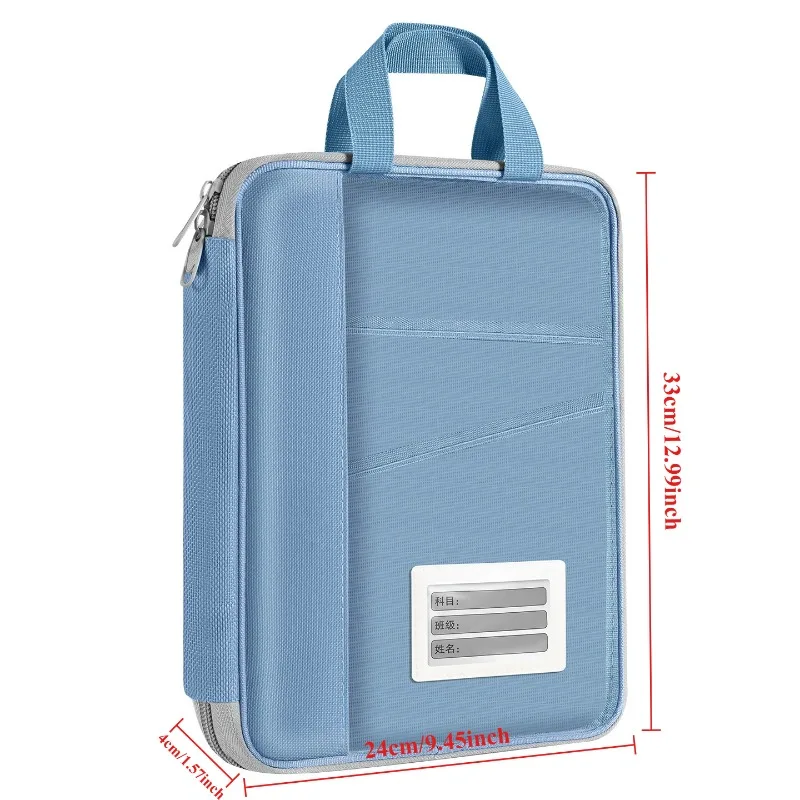 Transparent A4 Zipper File Bag Large‑Open Document Storage Handbag Ideal for Students Book Tutoring Exam Paper Homework Study