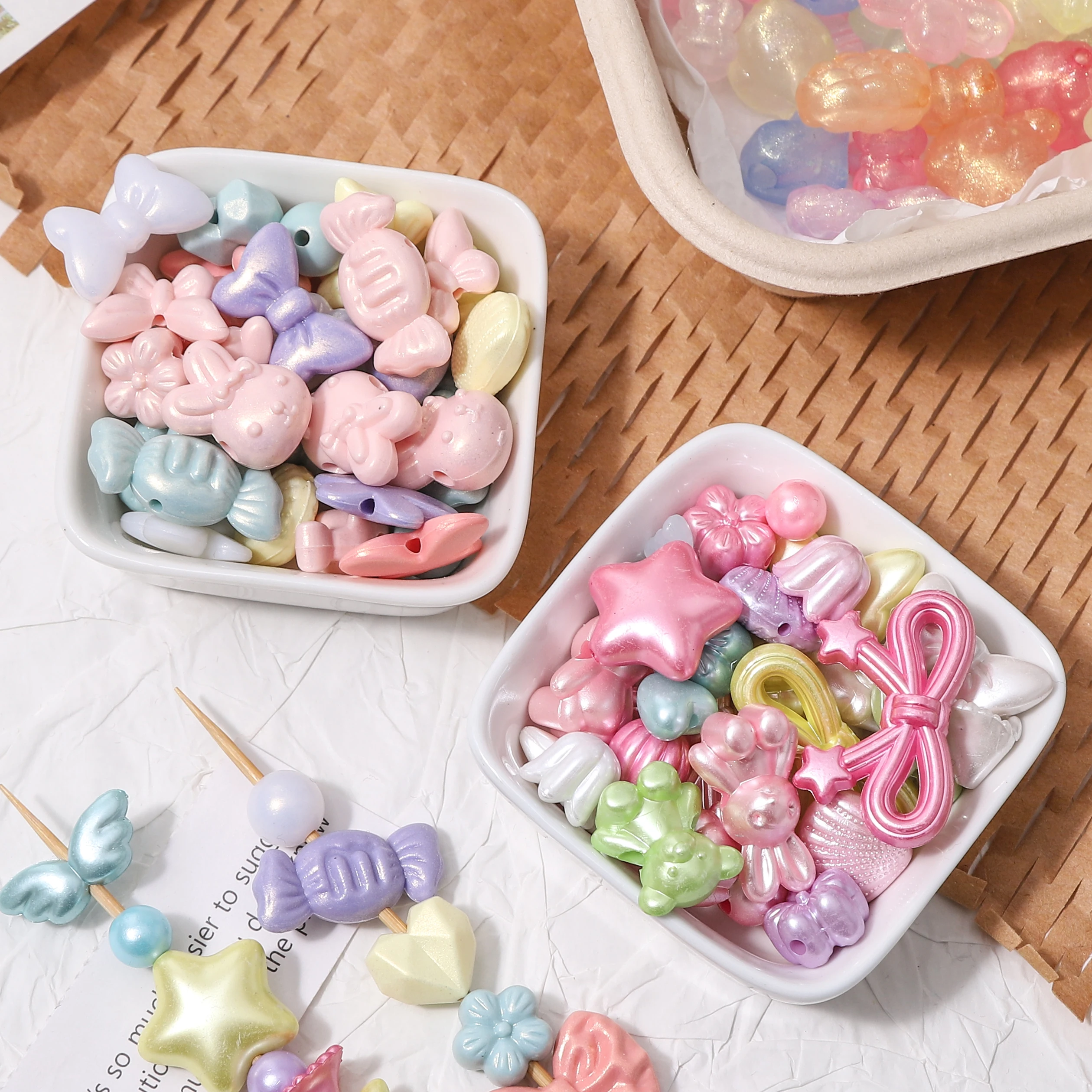 

50g/bag Random Mix Styles Acrylic Beads Loose Spacer Beads For Jewelry Making DIY Handmade Bracelets Necklace Accessories