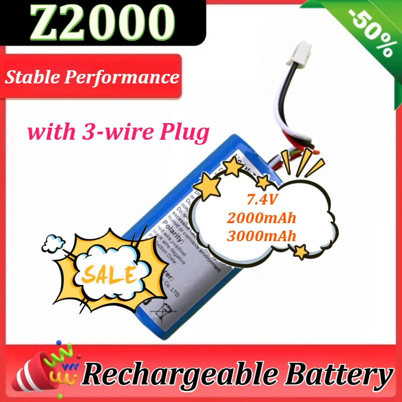 

New 7.4V 2000mAh/3000mAh Z2000 with 3-wire Plug Batteries Li-ion Rechargeable Battery Pack