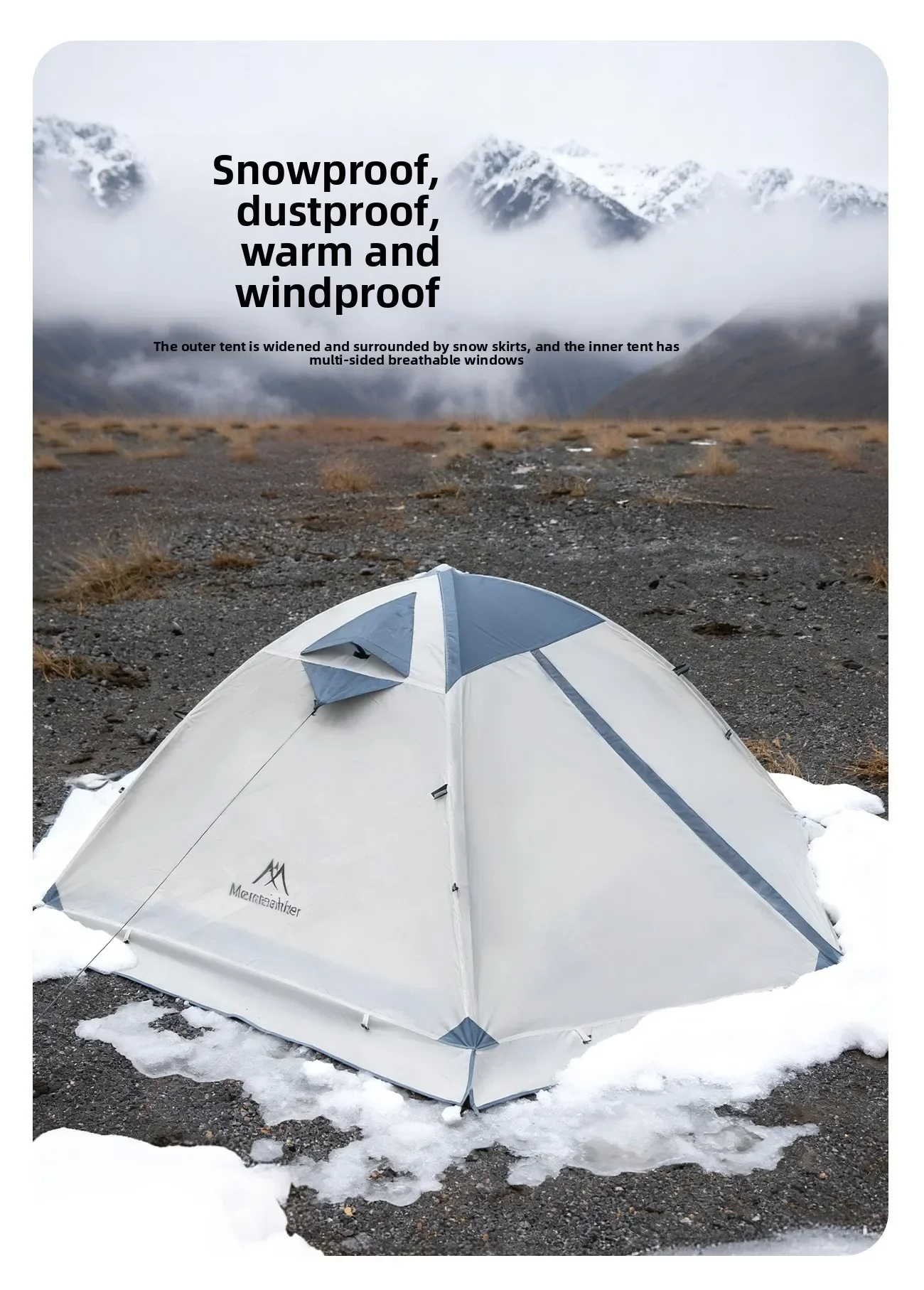 MOUNTAINHIKER Neues Leichtgewicht-Outdoor-Zelt für 2-3 Personen, Wind- und Regenfestes Professionelles Aluminium-Stangen-Wanderzelt – Detail 10