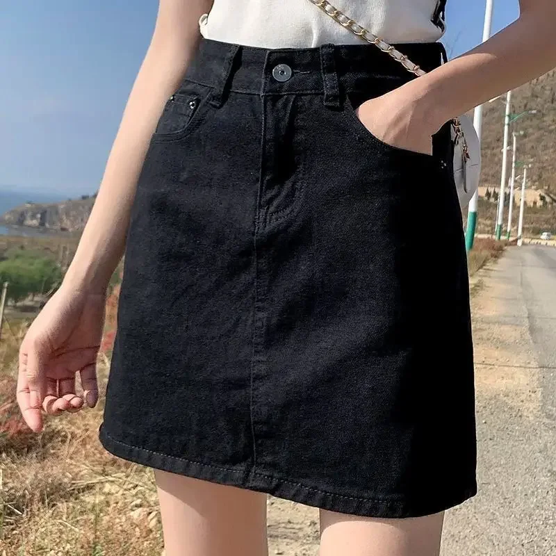 Fermeture éclair à volants femme jupe en jean taille haute Midi jean jupes pour femmes élégant Sexy longue Gyaru vêtements ventes qualité décontracté