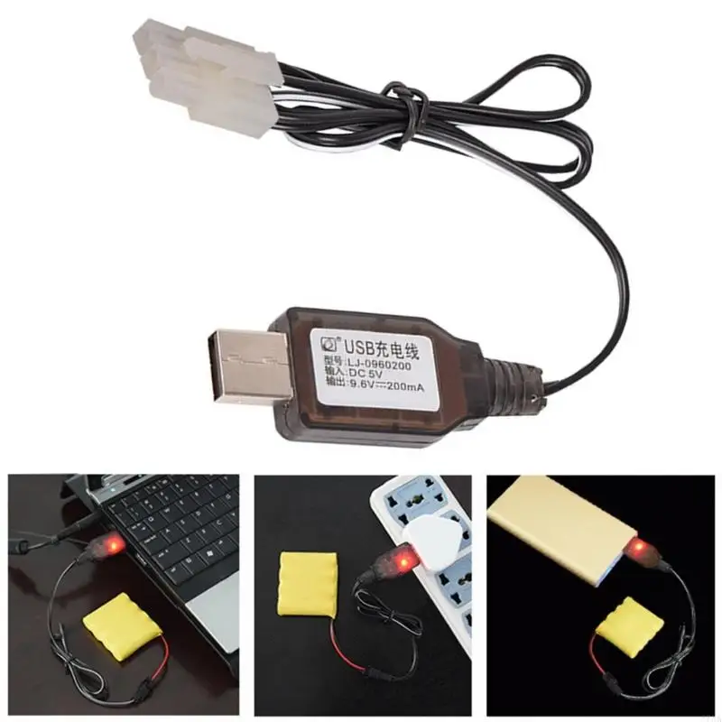 J78A Compactly USB Cord for 9.6V NiMH NiCD Battery Charging in Remote Toy Lighting and Electric Tool for Remote Car