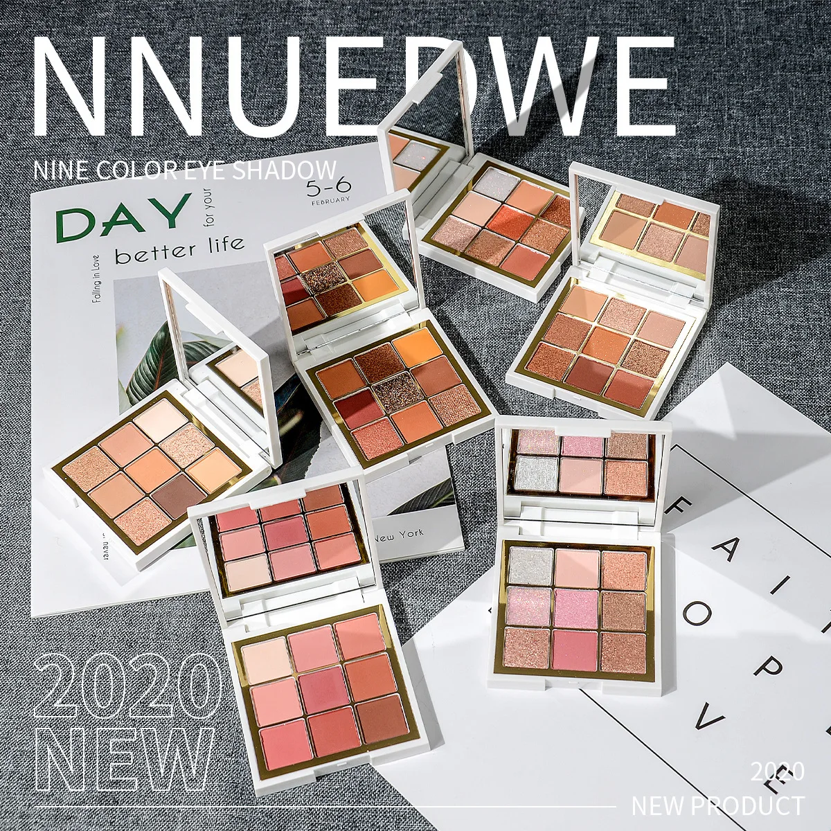 

NNUEDWE 9-color ins style playful color eyeshadow palette earth-colored pearlescent matte makeup