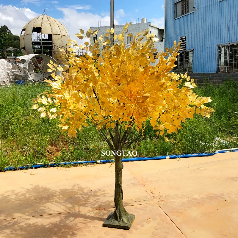 

custom.songtao Customized Gold ficus tree artificial banyan trees plants outdoor and indoor home decorative