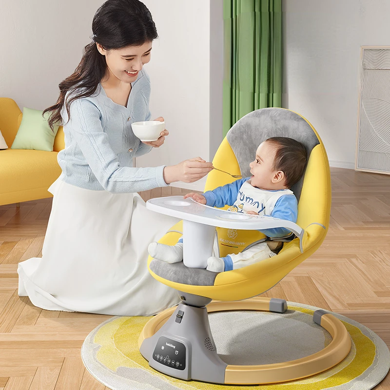 

4-speed Sway Baby Electric Rocking Chair Adjustable Backrest Baby Cradle Bed Comfort Chair Sleep Music Baby Swing Electric