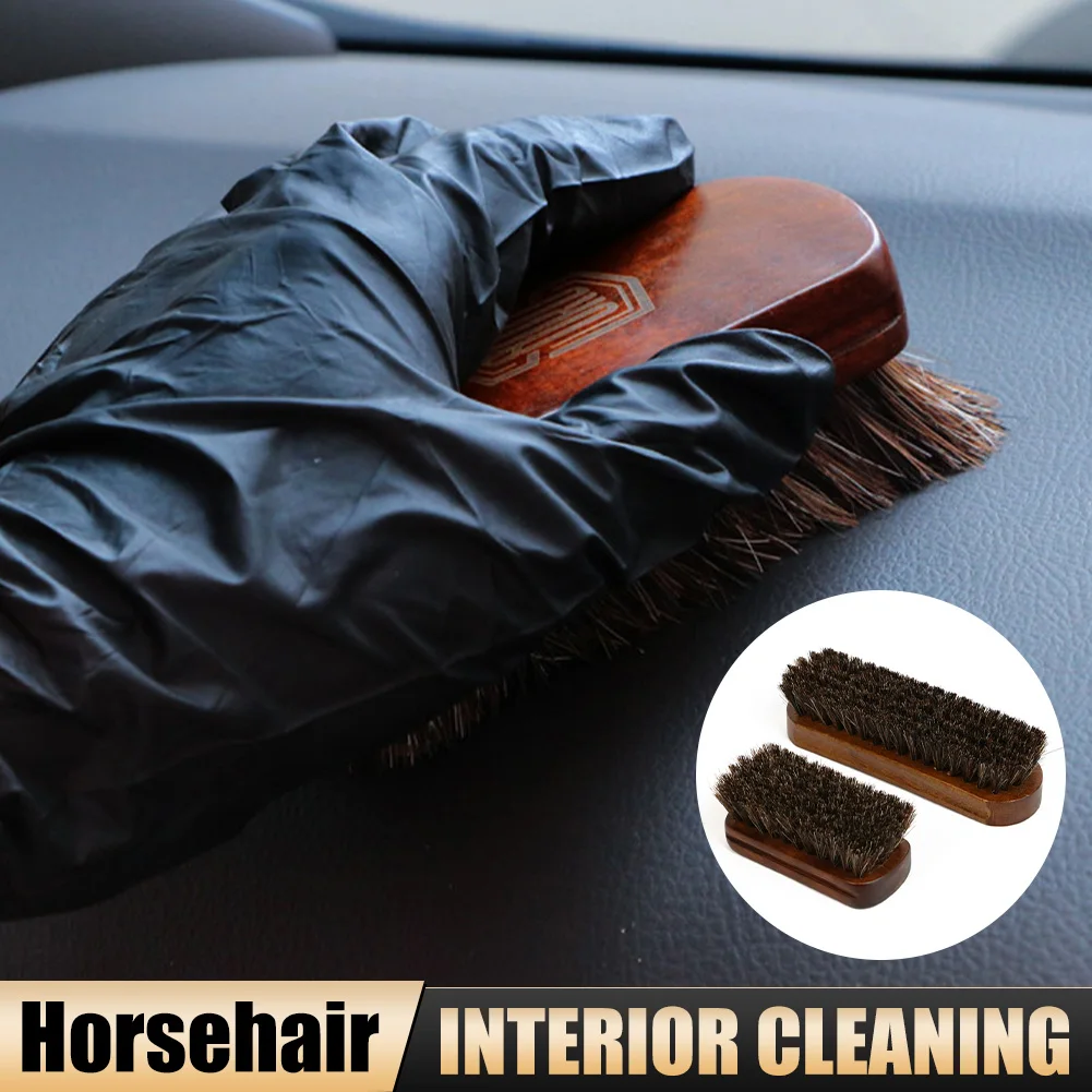 

Auto Interior Cleaning Tool Horsehair Brush Soft Cleaner Brush for Leather Seat Steering Wheel Dust Remover Auto Detailing Brush